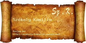 Székely Kamilla névjegykártya